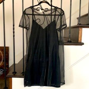 GB dress sheer double layer dress